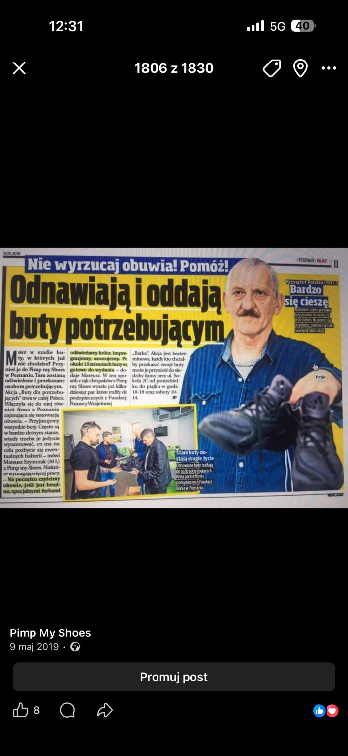 Archiwalny artykuł Faktu o akcji PMS dla Barki